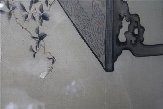 A Japanese embroidered panel, 60 x 70cm